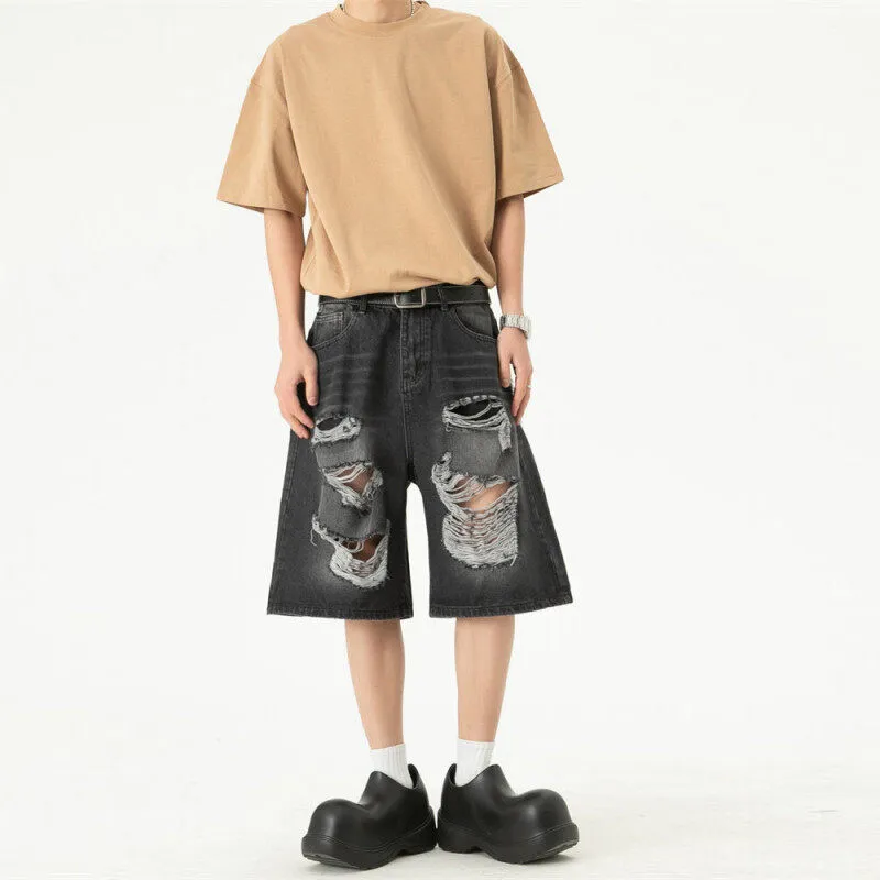 ROOMBOSE Denim Shorts Unisex Black-4