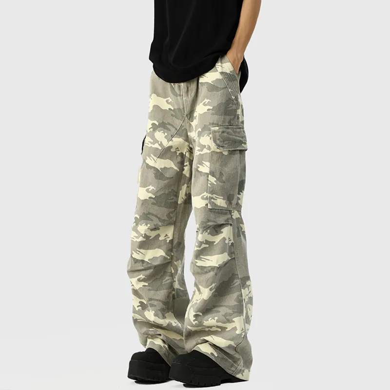 HOKLV Casual Pants Unisex Gray-8