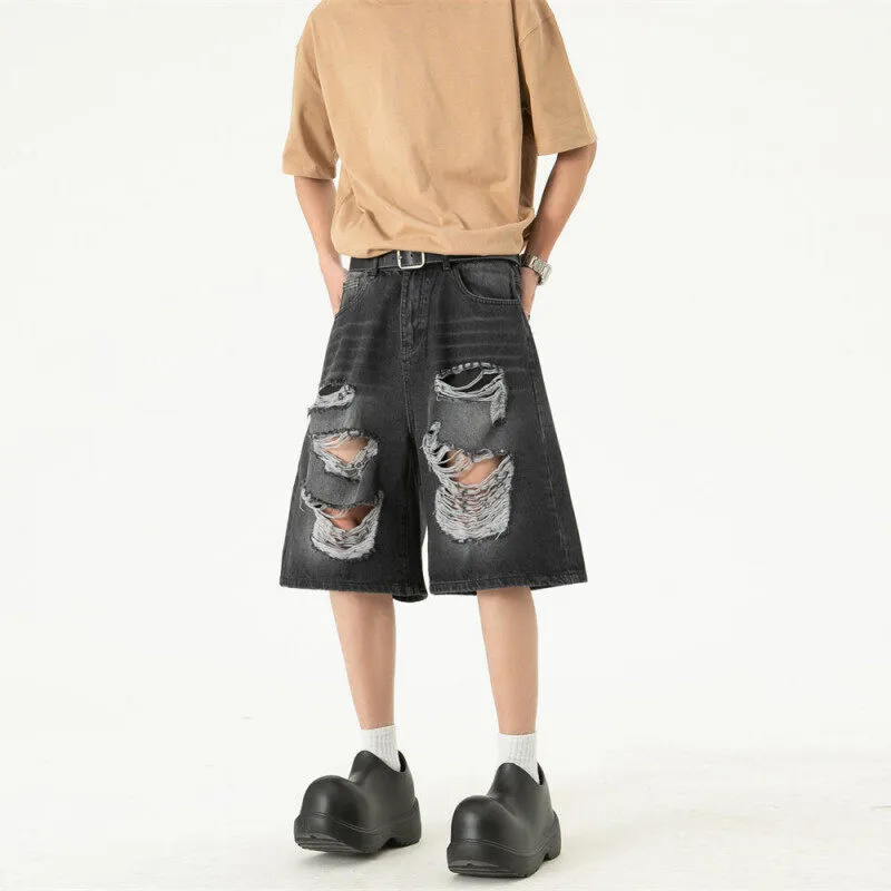 ROOMBOSE Denim Shorts Unisex Black-3