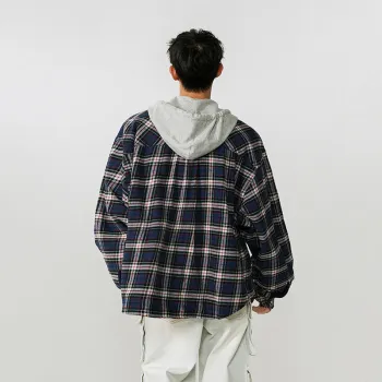 ROOMBOSE Shirt Unisex Blue And Gray Plaid