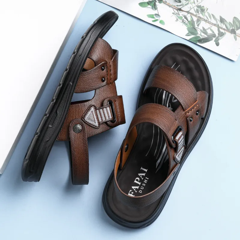 FAPAI Beach Sandals Men Brown-5