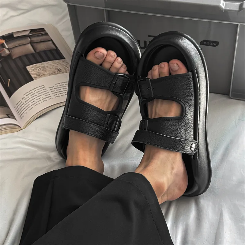 FAPAI Beach Sandals Men's Black-5