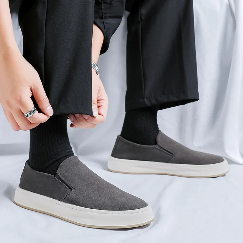 FAPAI Casual Shoes Men Low Top Gray/Apricot-1