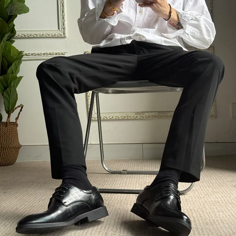 FAPAI Dress Shoes Men Low Top Black-1