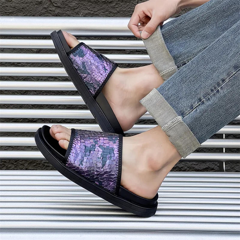 FAPAI Abrasion Resistant Slide Slippers Men's Purple-1