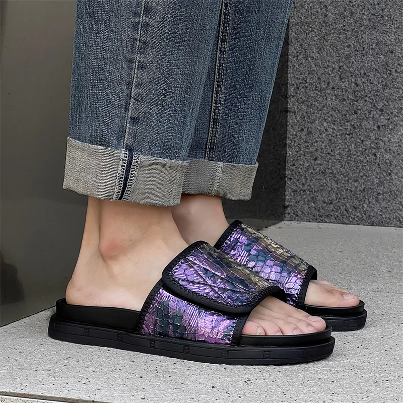 FAPAI Abrasion Resistant Slide Slippers Men's Purple-4