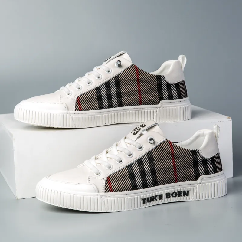 FAPAI Abrasion Resistant Low Top Skateboard Shoes Men's White-1