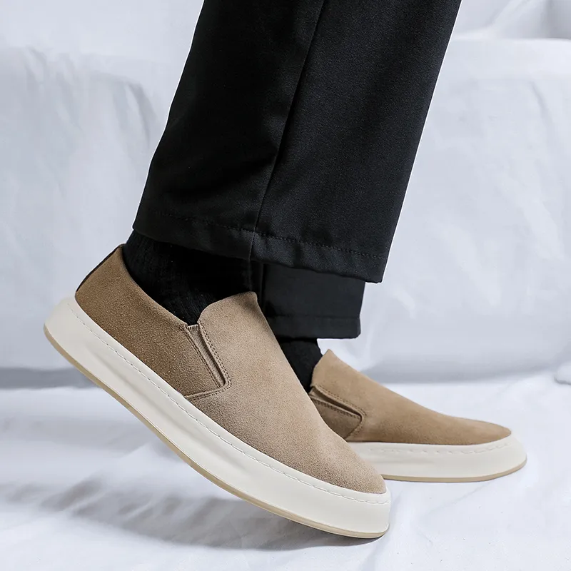 FAPAI Casual Shoes Men Low Top Gray/Apricot-14