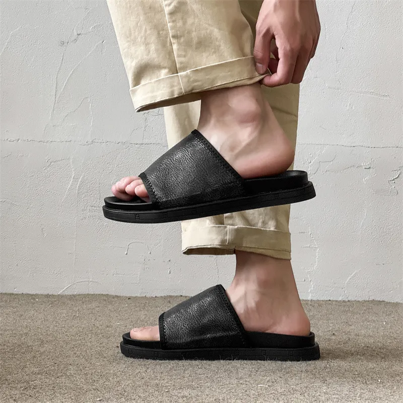 FAPAI Abrasion Resistant Slide Slippers Men's Black-1