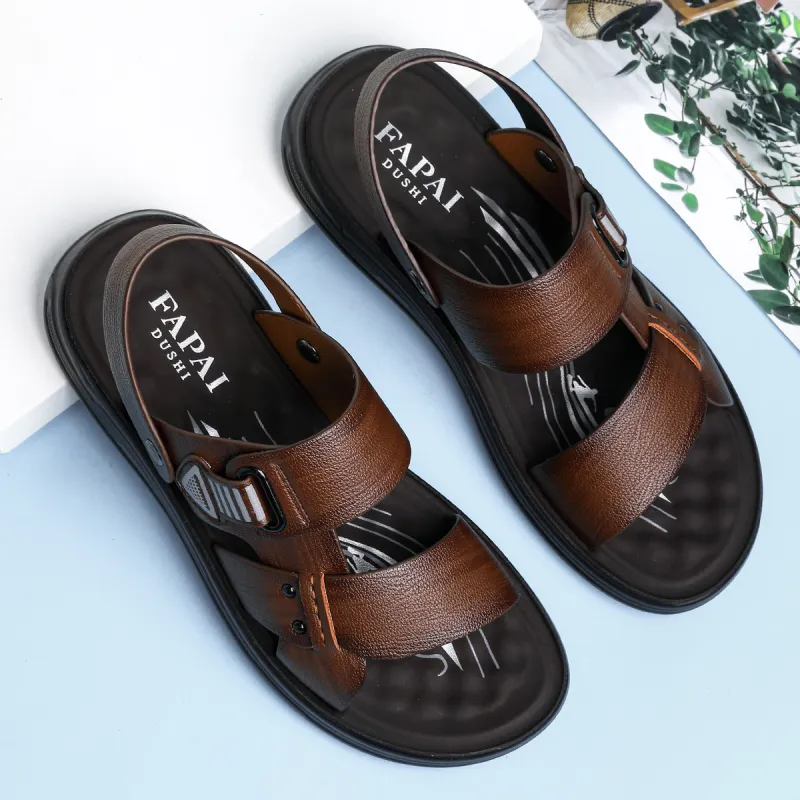 FAPAI Beach Sandals Men Brown-4