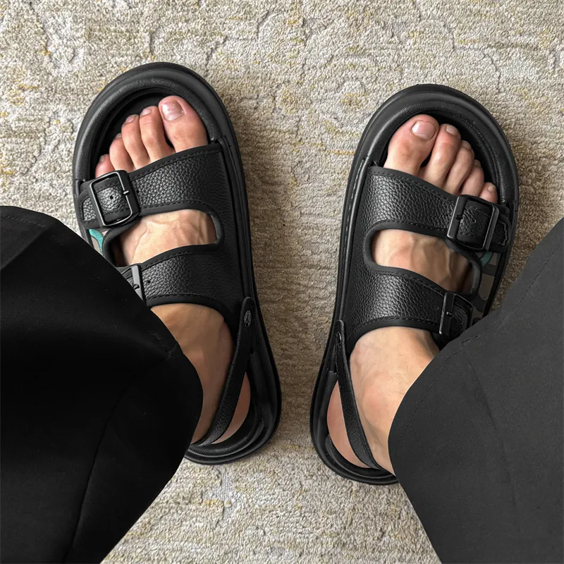 FAPAI Beach Sandals Men's Black-4