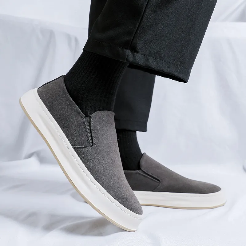 FAPAI Casual Shoes Men Low Top Gray/Apricot-10