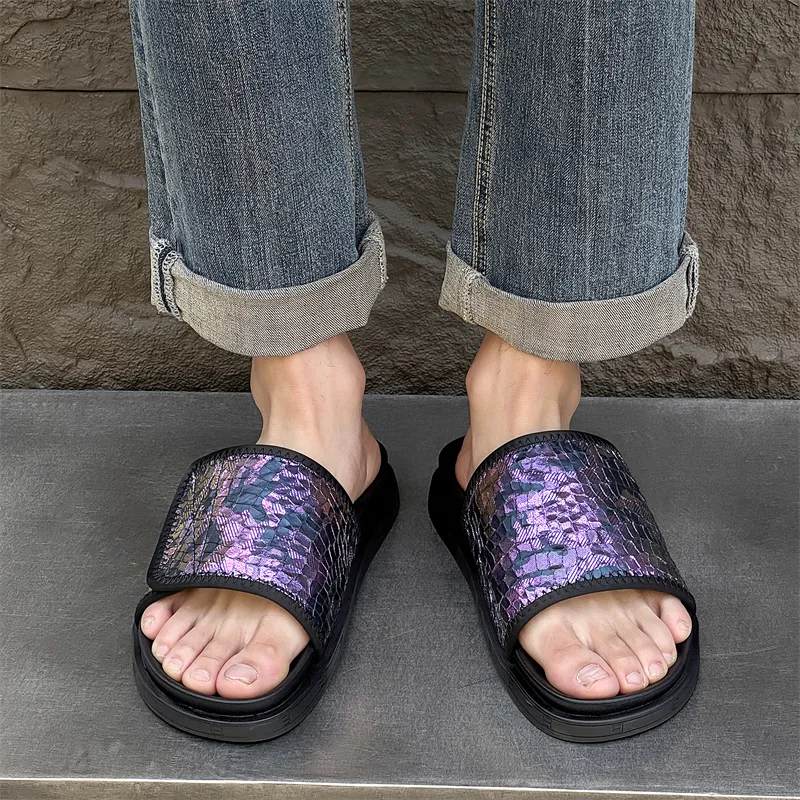 FAPAI Abrasion Resistant Slide Slippers Men's Purple-2