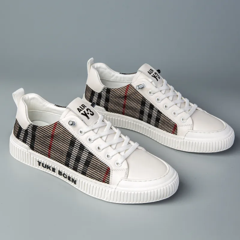 FAPAI Abrasion Resistant Low Top Skateboard Shoes Men's White-5