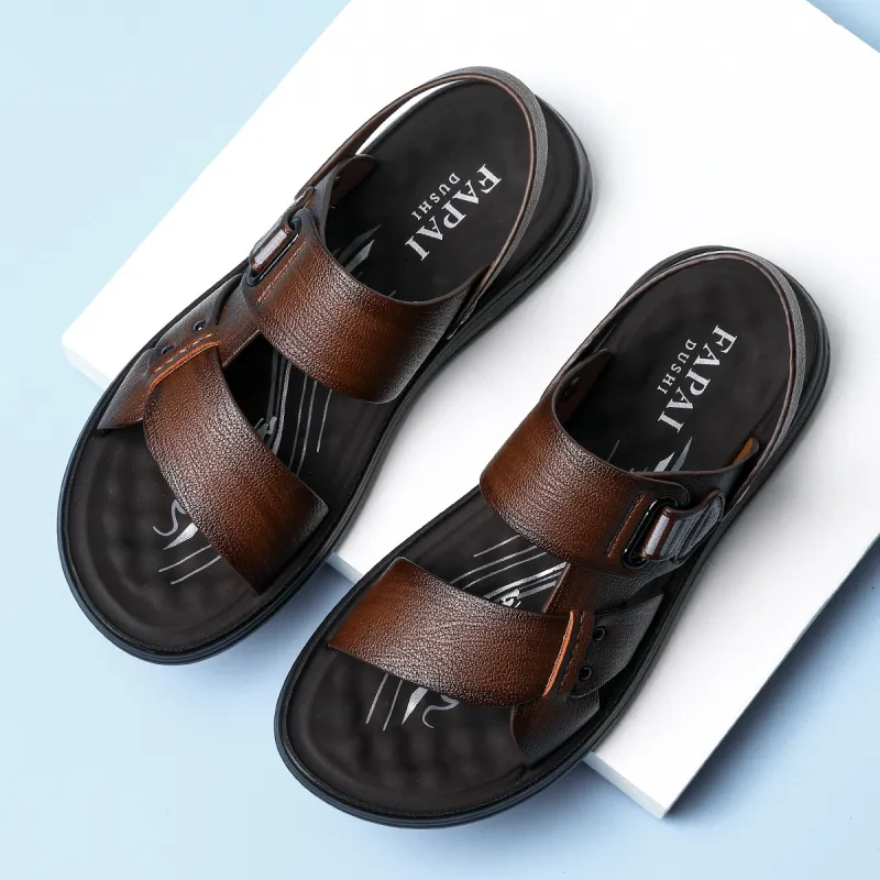 FAPAI Beach Sandals Men Brown-2