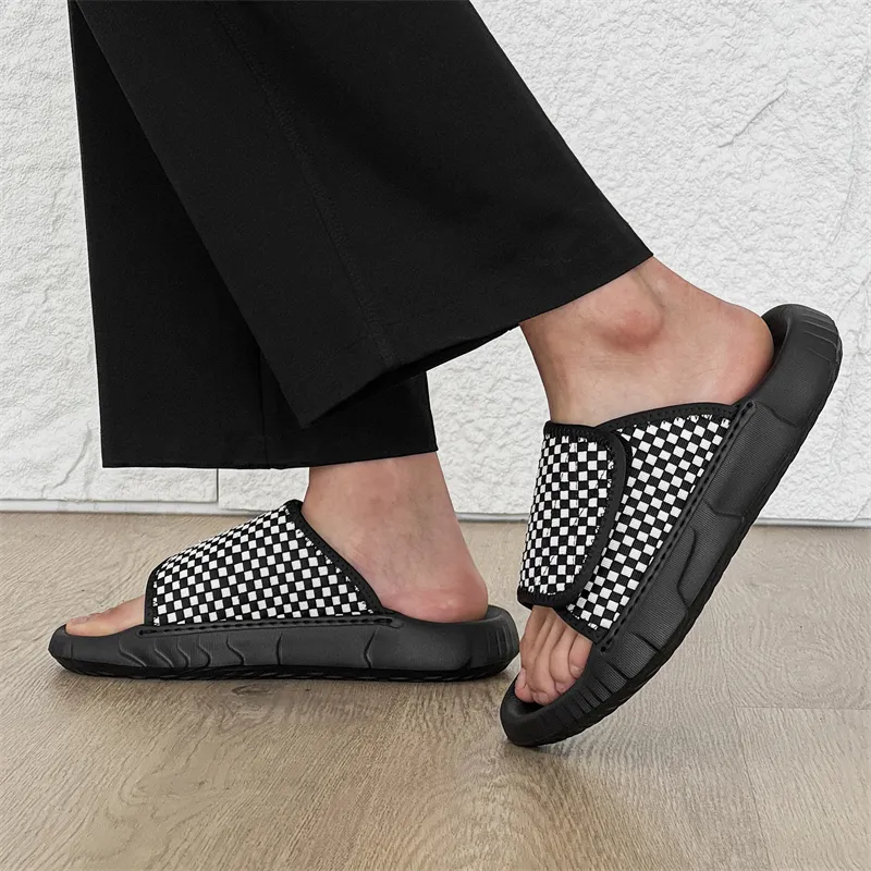FAPAI Abrasion Resistant Slide Slippers Men's Black-5