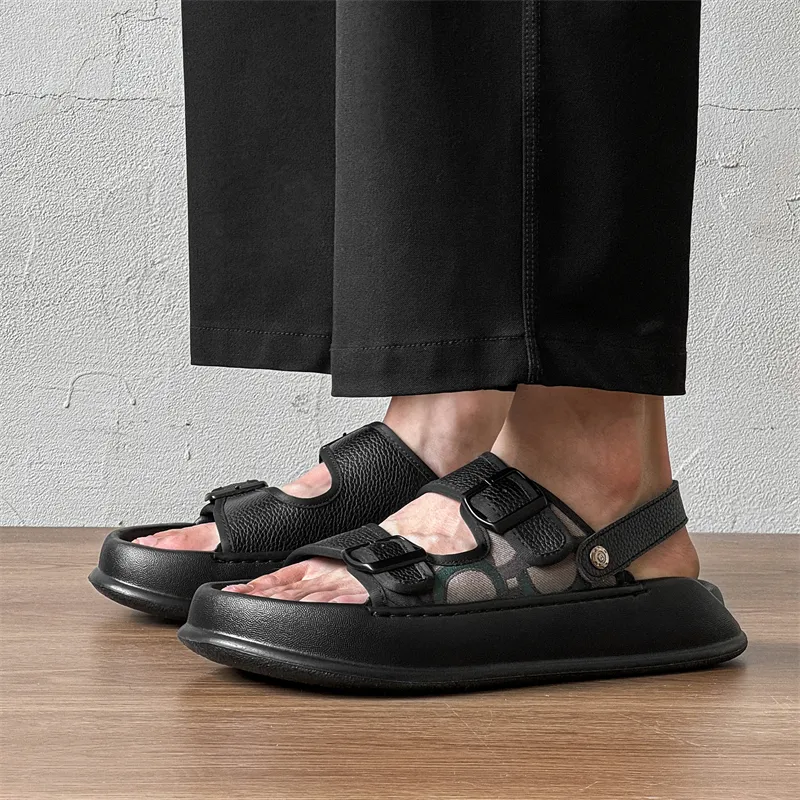 FAPAI Beach Sandals Men's Black-3