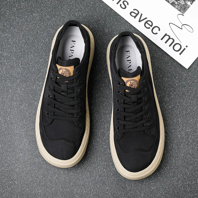 FAPAI Abrasion Resistant Height Increasing Low Top Casual Shoes Men's-3