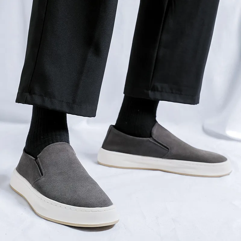 FAPAI Casual Shoes Men Low Top Gray/Apricot-11
