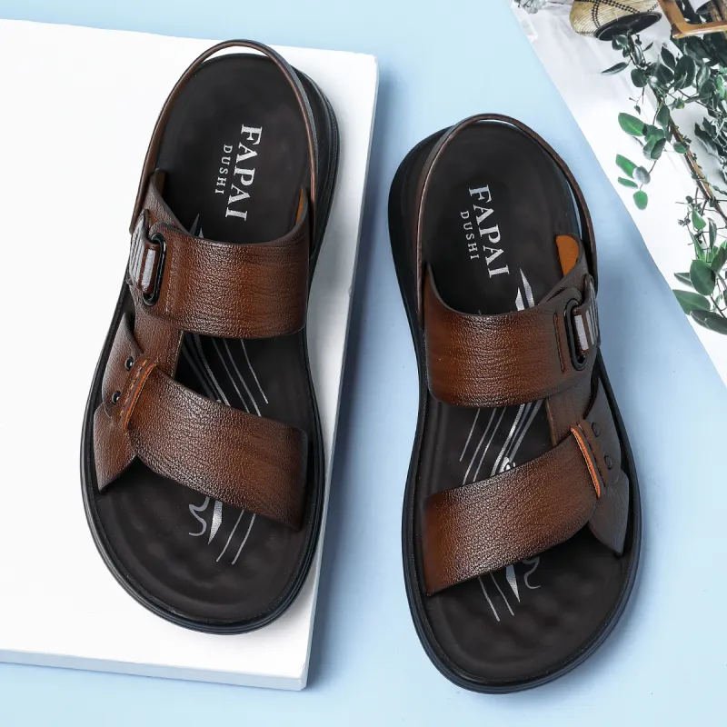FAPAI Beach Sandals Men Brown-3
