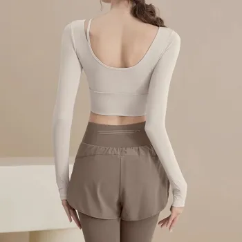 Youyou Workout Clothing Women's Coffee Top