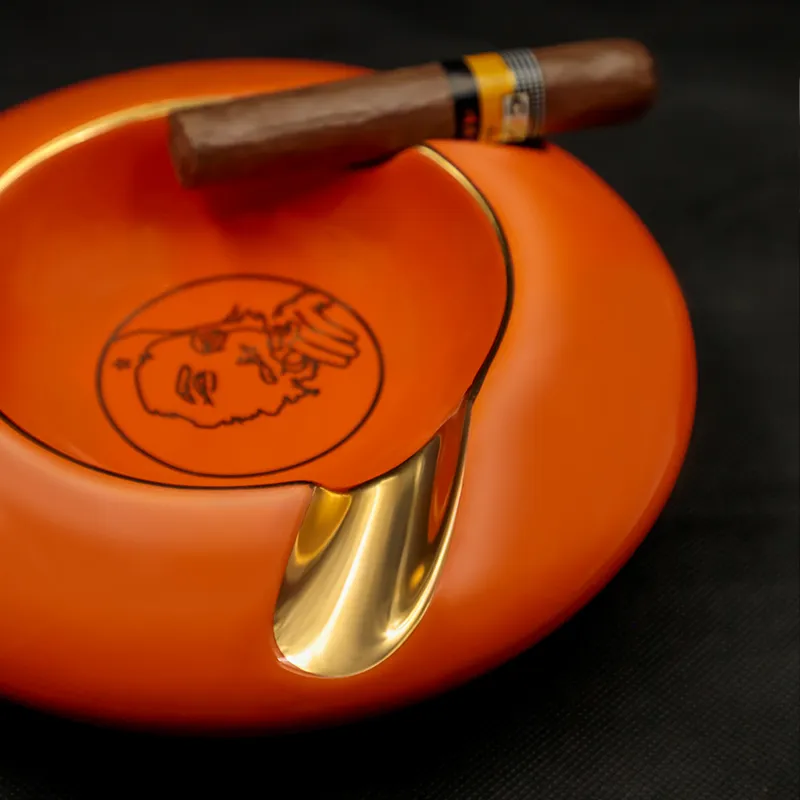 GUEVARA Three Slot Cigar And Cigarette Ceramic Ashtray, Suitable For Home And Office, Easy To Clean-6