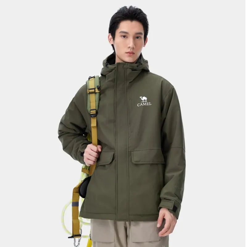 CAMEL All weather Waterproof And Windproof Windbreaker Jacket Unisex Olive Green-2