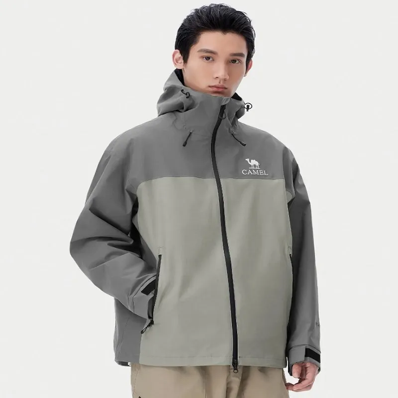 CAMEL Waterproof And Windproof Windbreaker Jacket Unisex Light Green-2