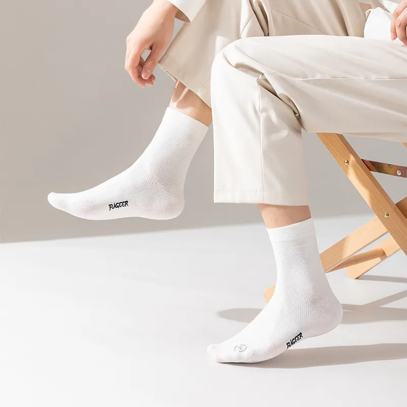 FUGEER Mid Calf Socks Men's Box 5 Pack-4