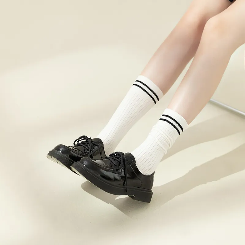 FUGEER Knee High Socks Women's Combo Set-2
