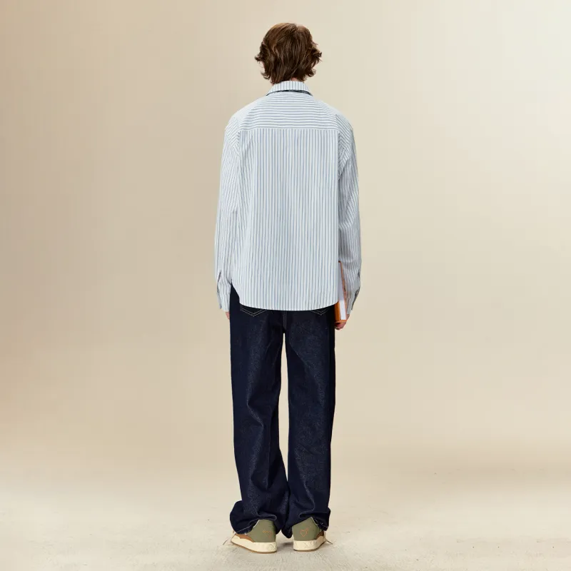 ICONS Lab Shirts Unisex Blue White Stripes-4