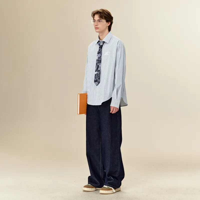 ICONS Lab Shirts Unisex Blue White Stripes-3