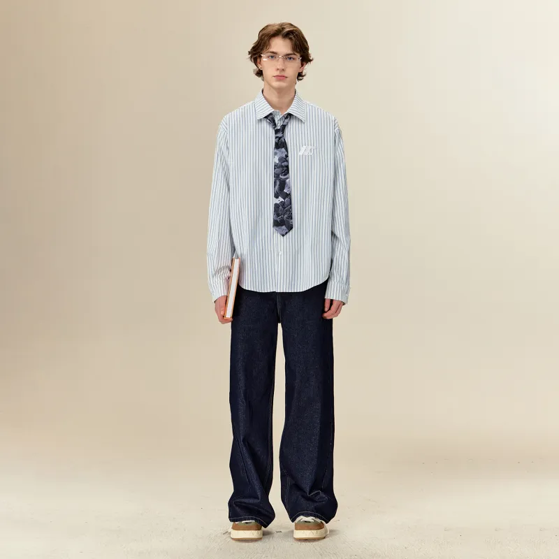 ICONS Lab Shirts Unisex Blue White Stripes-2