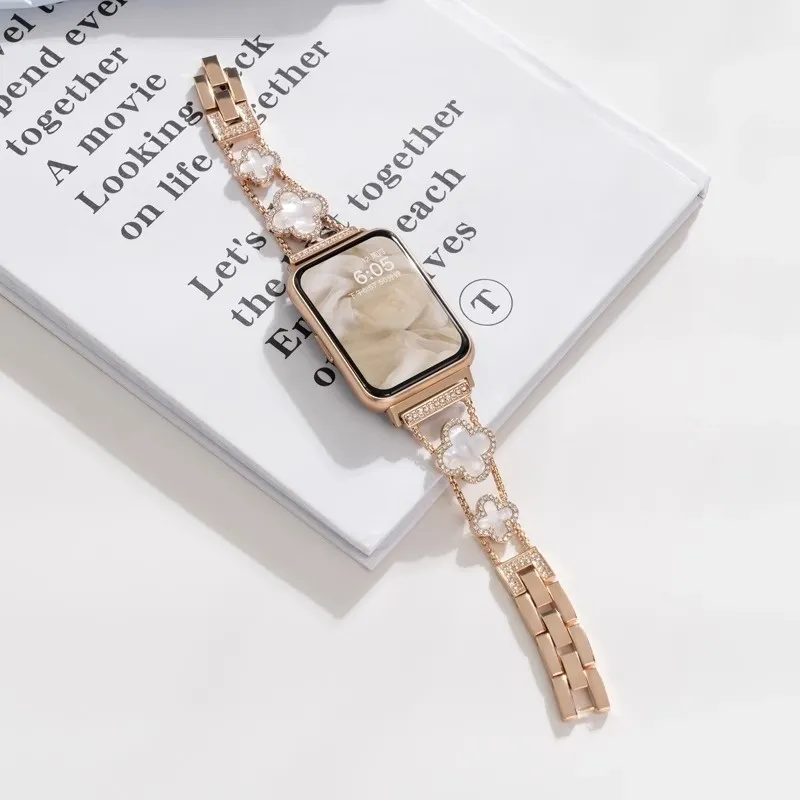 LOVINGCOOL Xiaomi Red Beige Compatibility Watch Band Metal-11