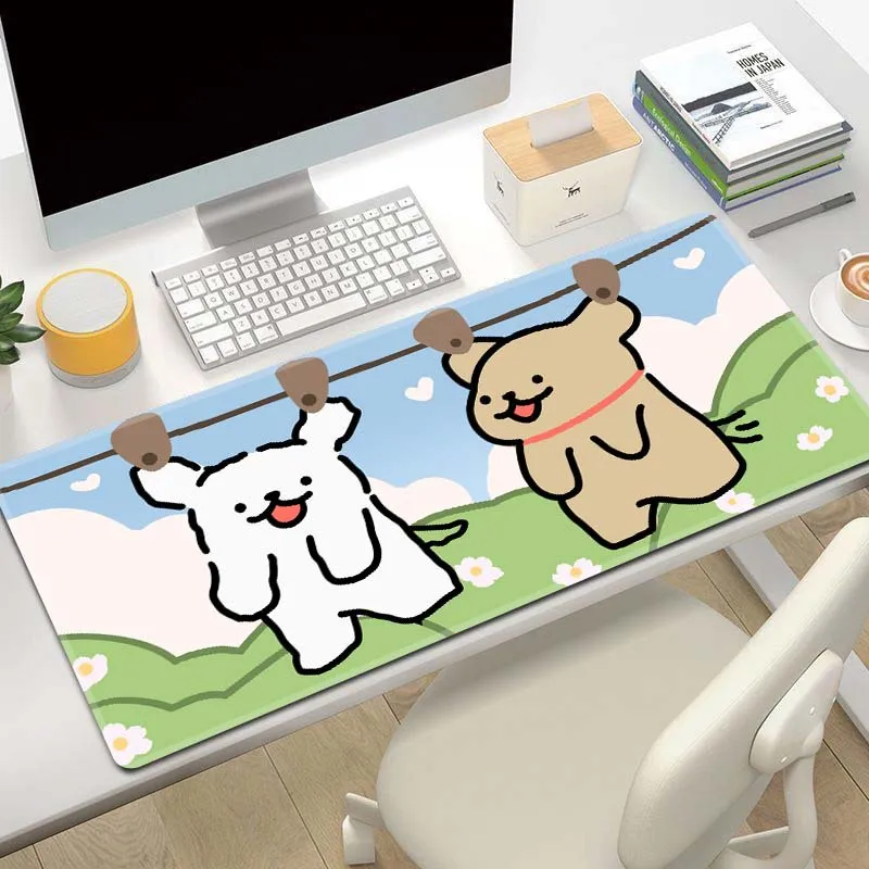LOVINGCOOL Natural Rubber Cute Cartoon Maltese Large Keyboard Pad With Thickened Edges Office Desk Mat Mouse Pads-11