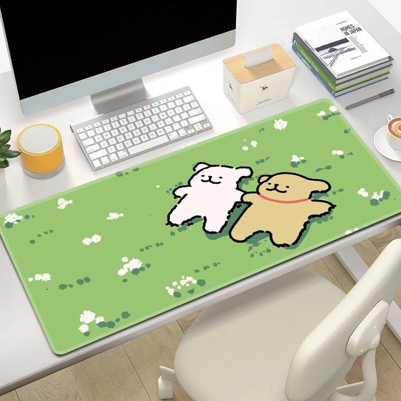 LOVINGCOOL Natural Rubber Cute Cartoon Maltese Large Keyboard Pad With Thickened Edges Office Desk Mat Mouse Pads-3