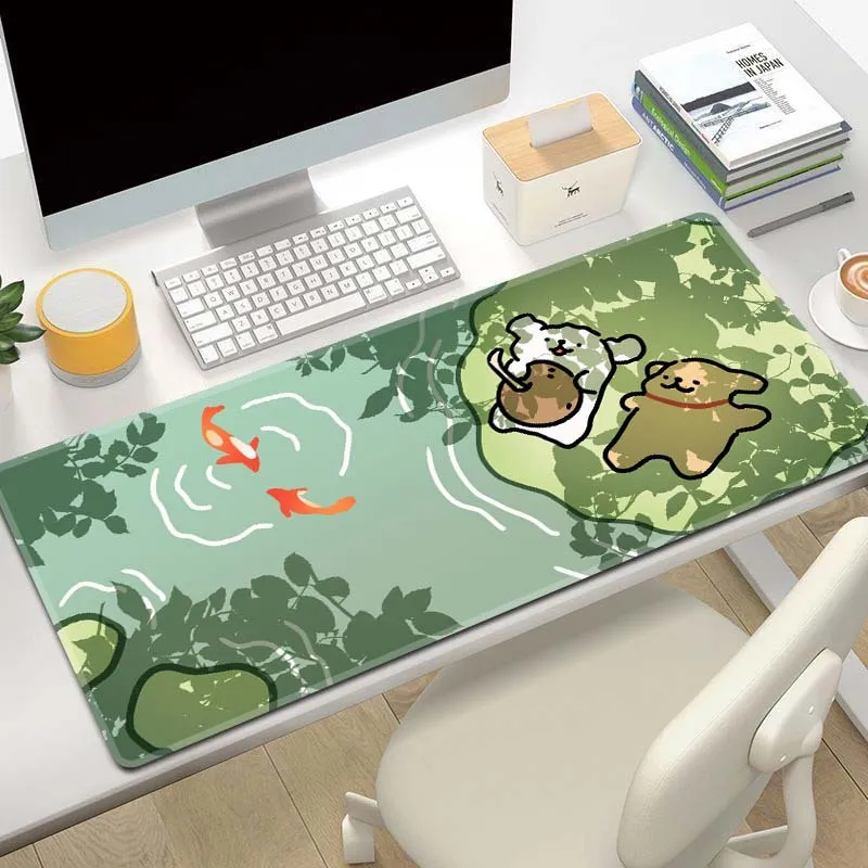 LOVINGCOOL Natural Rubber Cute Cartoon Maltese Large Keyboard Pad With Thickened Edges Office Desk Mat Mouse Pads-5