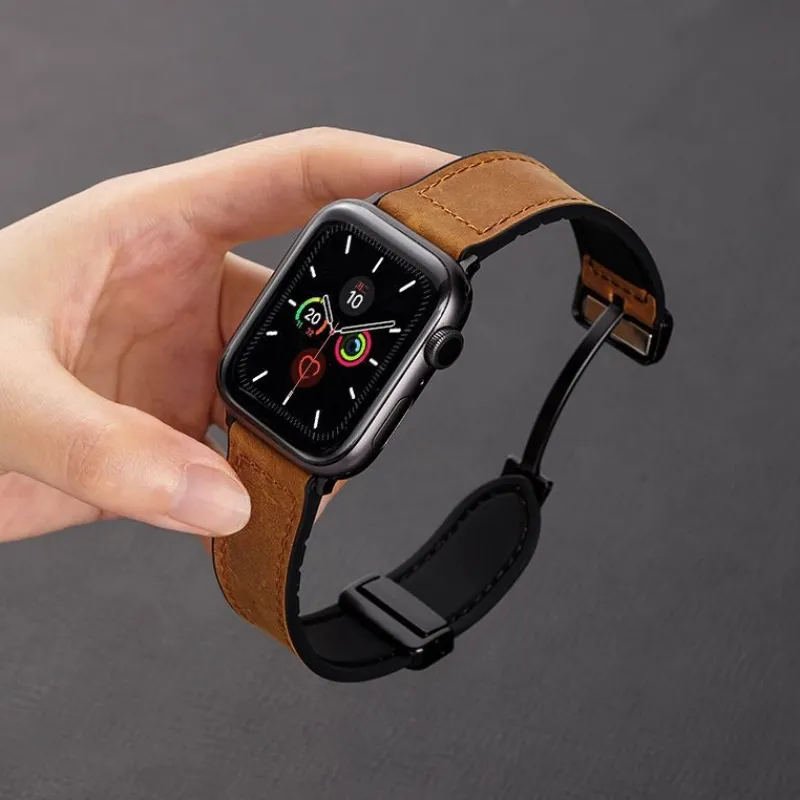 LOVINGCOOL Watch Band Apple Compatibility Genuine Leather Material-1