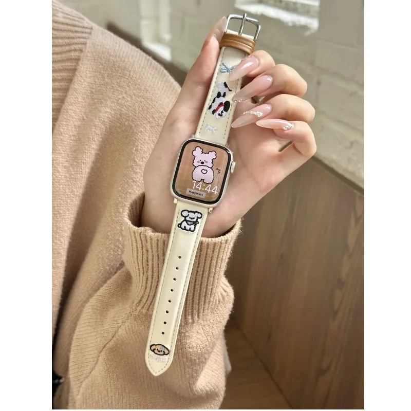 LOVINGCOOL Apple Compatibility Watch Band Genuine Leather Material-2