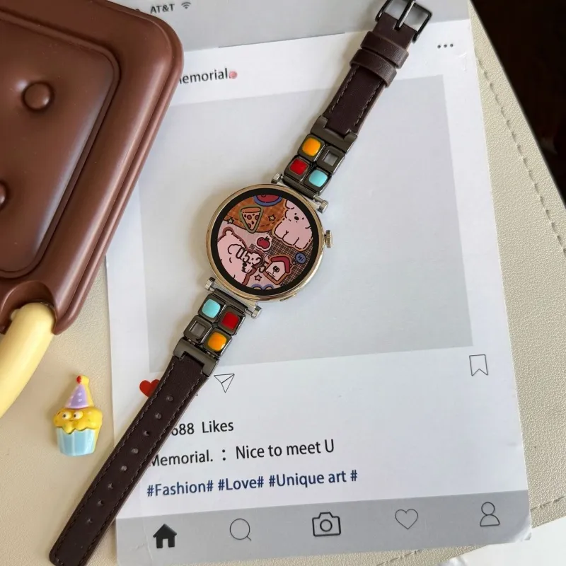 LOVINGCOOL Huawei Compatibility Watch Band Leather, Metal-5