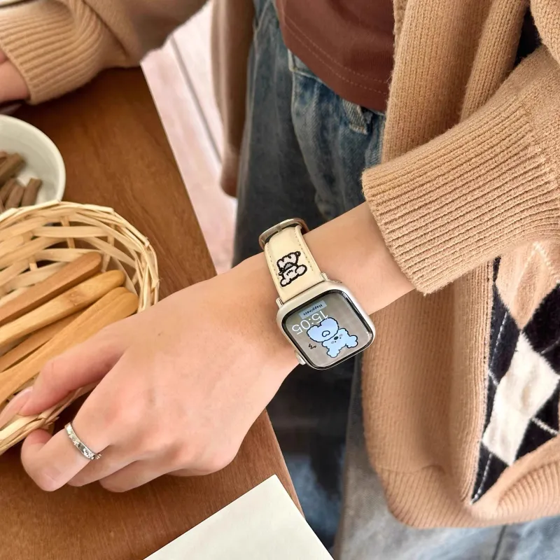 LOVINGCOOL Apple Compatibility Watch Band Genuine Leather Material-1