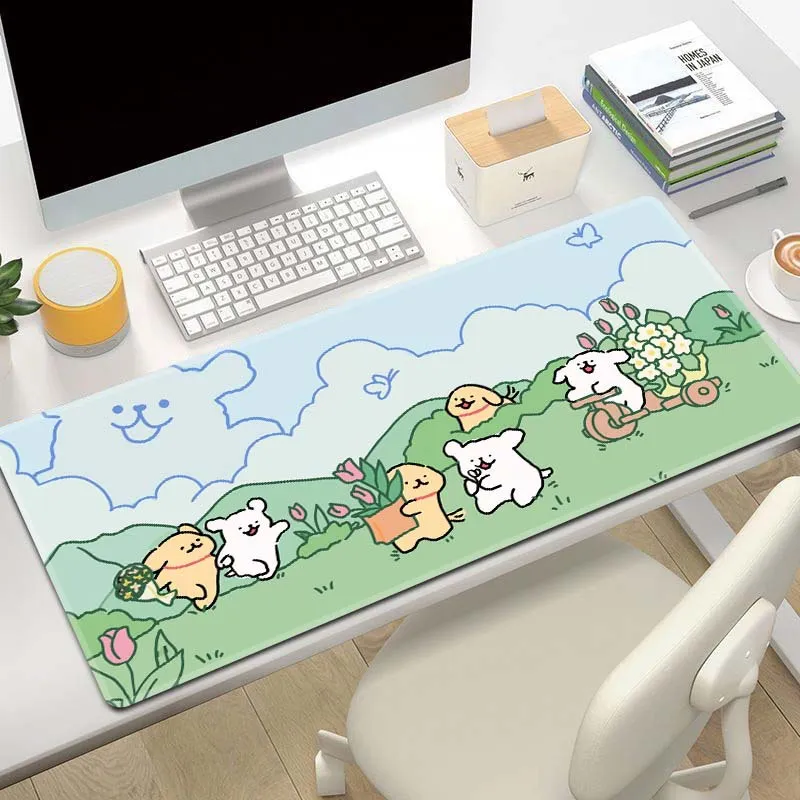 LOVINGCOOL Natural Rubber Cute Cartoon Maltese Large Keyboard Pad With Thickened Edges Office Desk Mat Mouse Pads-21
