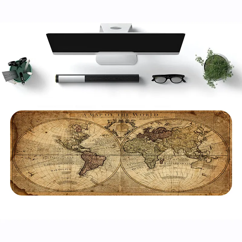 LOVINGCOOL Natural Rubber Vintage World Map E Sports Extra Large Size Thickened Quiet Office Gaming Mouse Pads-11