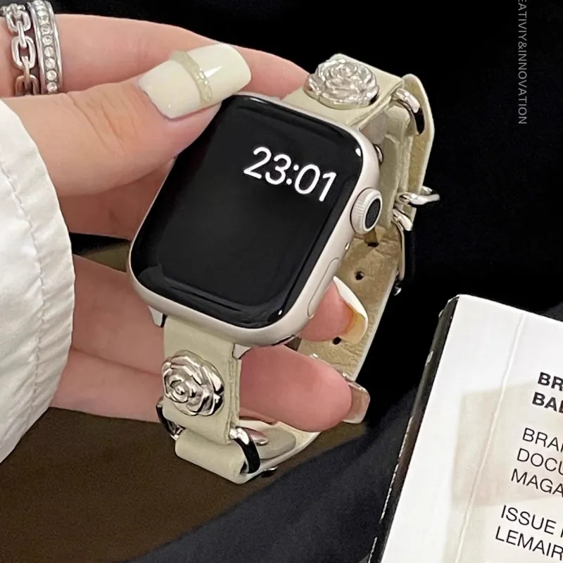 LOVINGCOOL Watch Band Apple Compatibility Genuine Leather Material-2