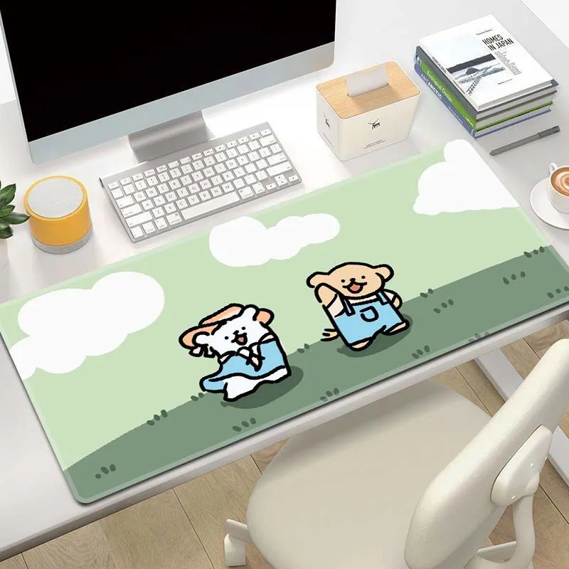 LOVINGCOOL Natural Rubber Cute Cartoon Maltese Large Keyboard Pad With Thickened Edges Office Desk Mat Mouse Pads-7