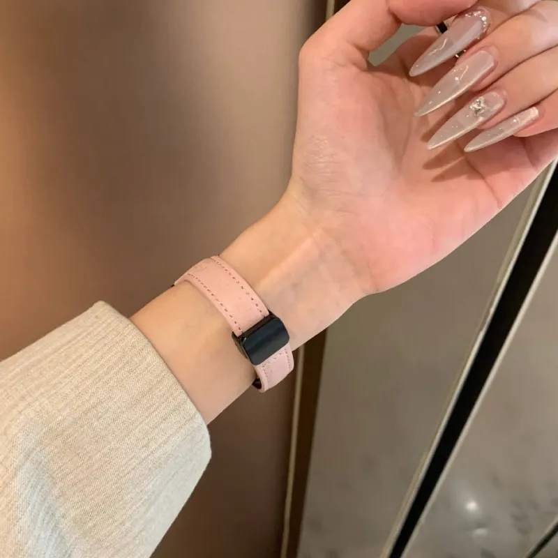 LOVINGCOOL Watch Band Apple Compatibility Genuine Leather Material-2