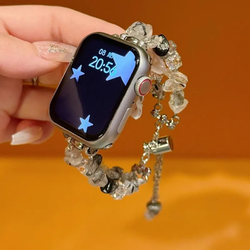 LOVINGCOOL Watch Band Apple Compatibility 225mm Natural Stone, Metal-13