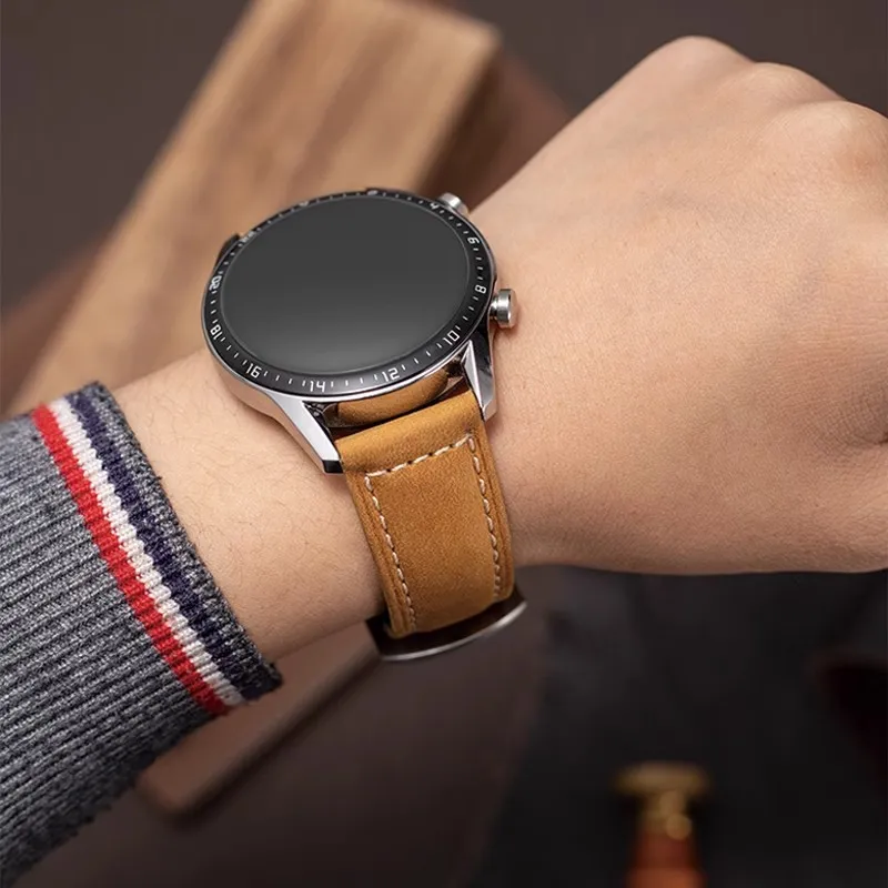 LOVINGCOOL Watch Band Huawei Compatibility Genuine Leather Material-6