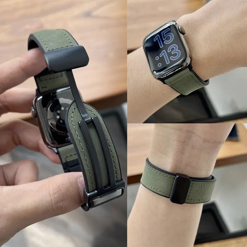 LOVINGCOOL Watch Band Apple Compatibility Genuine Leather Material-13