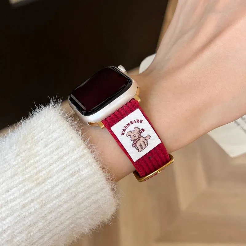 LOVINGCOOL Watch Band Apple Compatibility Fleece Material-14